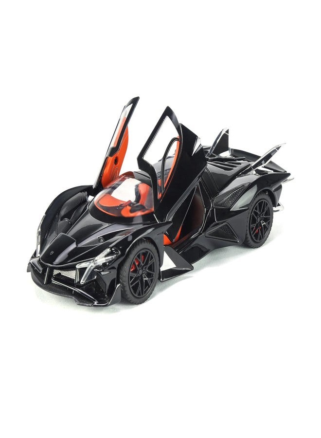 SASBSC Toy Cars Apo Project EVO Model 1:32 Metal Diecast Car Toys with Light and Sound Pull Back Car for 3 4 5 6 7 Year Old Boys (Black) - Image 2